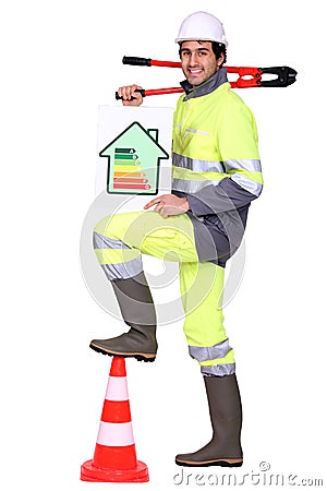 A road worker Stock Photo