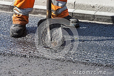 Road worker Stock Photo