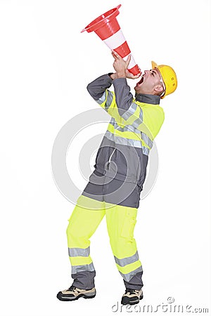 A road worker Stock Photo