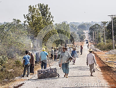 Road works Editorial Stock Photo