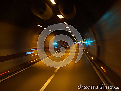 road, Zadar, Zagreb, Sant, Rako, Velebit, look, through, window, passenger, buses, night, lighti Editorial Stock Photo