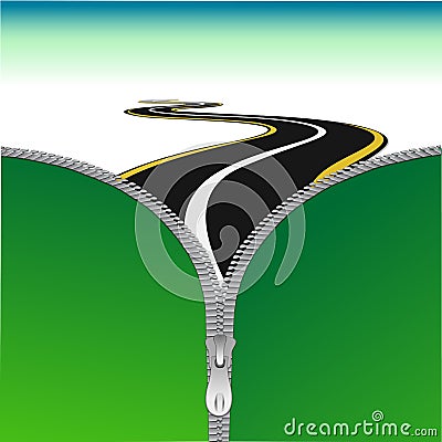 Road with zip Vector Illustration