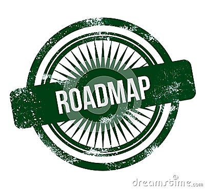 Roadmap - green grunge stamp Stock Photo