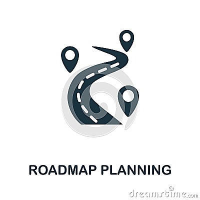 Roadmap Planning icon. Monochrome sign from production management collection. Creative Roadmap Planning icon Vector Illustration