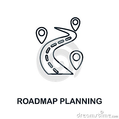 Roadmap Planning icon. Line element from production management collection. Linear Roadmap Planning icon sign for web Vector Illustration