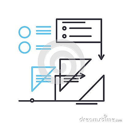 roadmap planning line icon, outline symbol, vector illustration, concept sign Vector Illustration