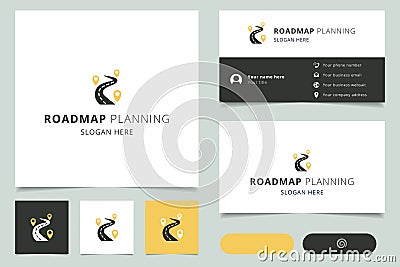 Roadmap planning logo design with editable slogan. Branding book and business card template. Vector Illustration