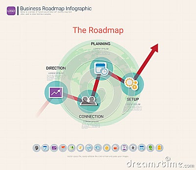 Roadmap timeline infographic design template Vector Illustration