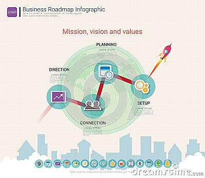 Roadmap timeline infographic design template Vector Illustration