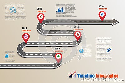 Business roadmap timeline infographic icons designed Vector Illustration