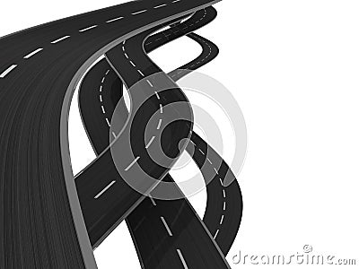 Roads Cartoon Illustration
