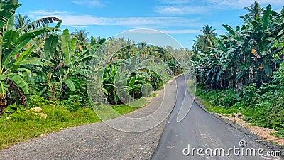 Roads built in West Papua Province that connect villages really help local communities access transportation Stock Photo
