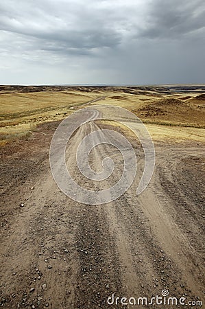 Roads in the desert Stock Photo