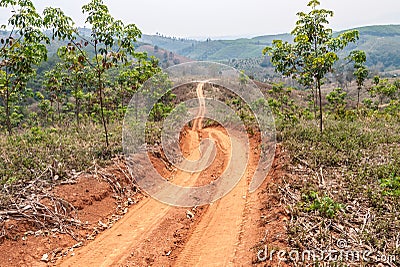 Roads in rural areas of developing countries Stock Photo