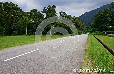 Roads in small towns and rural areas Stock Photo