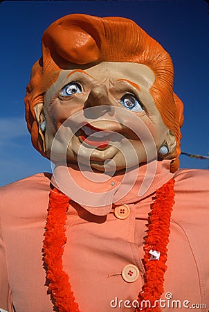 Roadside attraction of caricature of Margaret Thatcher, Nova Scotia Editorial Stock Photo