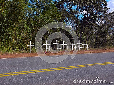 Roadside Memorial Editorial Stock Photo