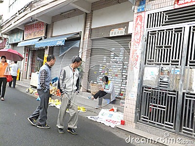 Roadside stalls selling small commodities Editorial Stock Photo