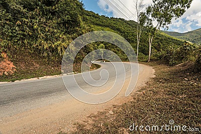 Roadside view between Xieng Khouang and Luang Prabang Stock Photo