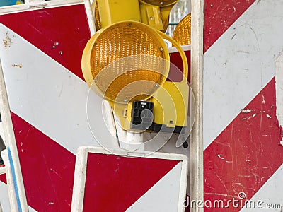 Roadsigns battered Stock Photo