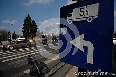 Roadsigns in europe. bucharest, romania Stock Photo