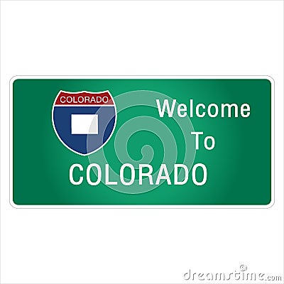 Roadway sign Welcome to Signage on the highway in american style Vector Illustration