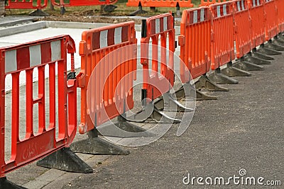 Roadwork barriers Stock Photo