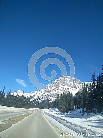 Roaming around Banff, Alberta, Calgary in winter Stock Photo