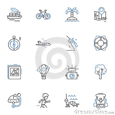 Roaming line icons collection. Adventure, Coverage, International, Connection, Data, Access, Cost vector and linear Vector Illustration