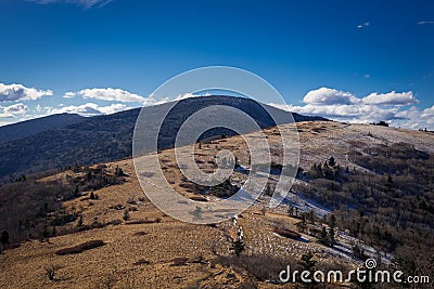 Roan Mountain Winter Hike Stock Photo