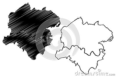 Roanoke city County, Commonwealth of Virginia Independent city, U.S. county, United States of America, USA, U.S., US map vector Vector Illustration