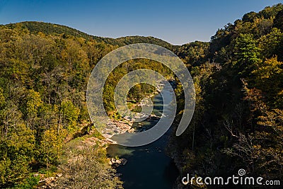 Roanoke River Gorge, Autumn View Stock Photo