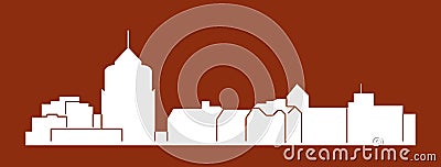 Roanoke, Virginia city silhouette Vector Illustration