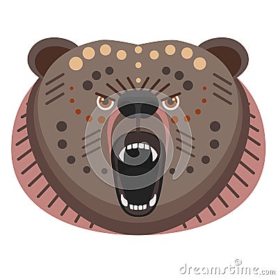 Roaring bear Head Logo. Vector decorative Emblem. Vector Illustration