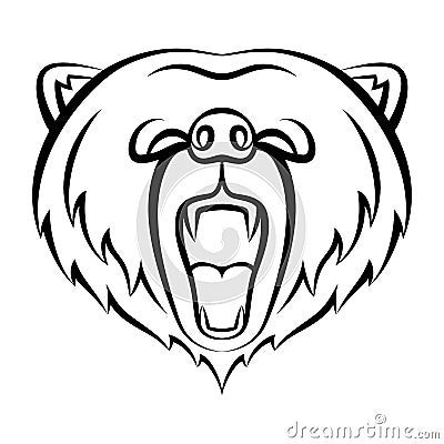 Roaring bear icon isolated on a white background. Vector Illustration