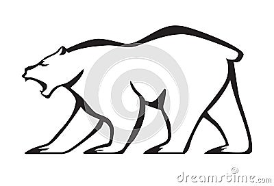 Roaring bear. Vector isolated. Vector Illustration