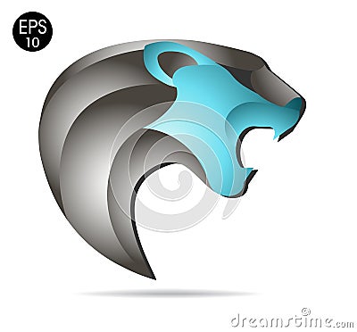 Roaring Black Panther logo. Color Vector illustration Vector Illustration