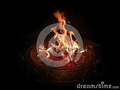 Roaring Camp Fire Stock Photo