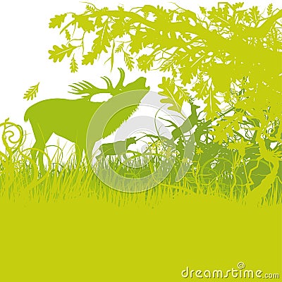 Roaring deer Vector Illustration