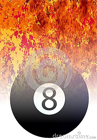 Roaring Flaming 8 Ball Sport Background Vector Illustration
