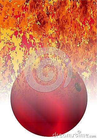 Roaring Flaming Bowling Ball Sport Background Vector Illustration