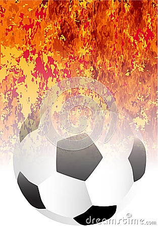 Roaring Flaming Soccer Ball Sport Background Vector Illustration