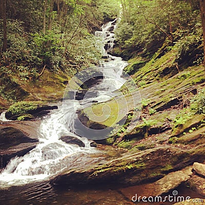 Roaring Fork Falls, Yancey County North Carolina. Stock Photo