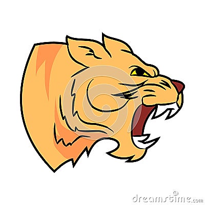 Roaring panther profile head Vector Illustration