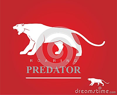 Roaring Predator. Fearless Panther. Fearless Puma Vector Illustration