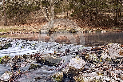 Roaring river water-fall Stock Photo