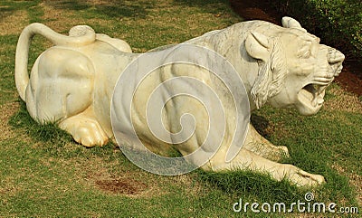 Roaring tiger statue Stock Photo