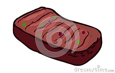 Roast beef. Meat food illustration. Vector Illustration