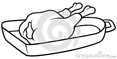 Roast Chicken Vector Illustration