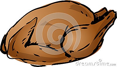 Roast chicken Vector Illustration